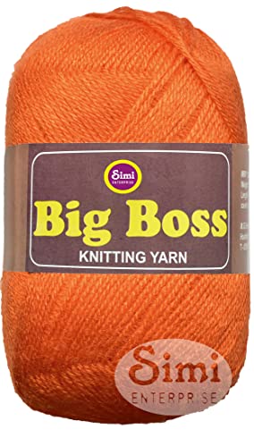 Image of Big Ball Orange (600 gm) Wool Ball Hand Knitting Wool /Art Craft Soft Fingering Crochet Hook Yarn, Needle Knitting Yarn Thread Dyer R SA