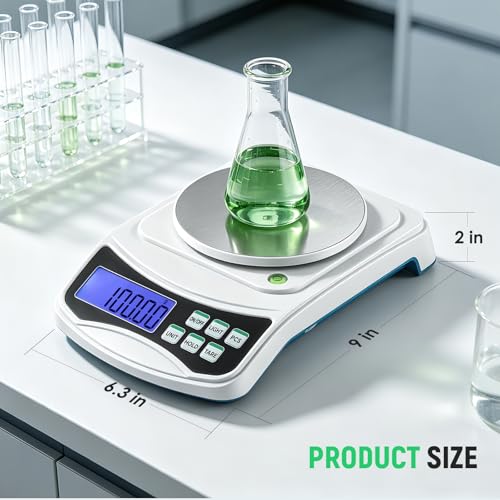 Image of Antstone Digital Precision Scale 0.01g Accuracy, 1000g Lab Scale Scientific Digital Balance, Jewelry Scale for Laboratory Jewelry Weighing, Includes 100g Calibration Weight and 2 AAA Batteries