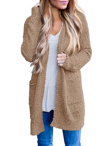 Image of MEROKEETY Women's Long Sleeve Soft Chunky Knit Sweater Open Front Cardigans Outwear Coat