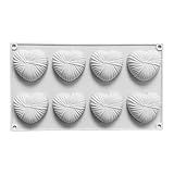 Duroecsain Molde para muffins en forma de corazón,Molde para hornear en forma de corazón,Moldes en forma de corazón de hilo de 8 agujeros - Molde adorable antiadherente para muffins con forma de