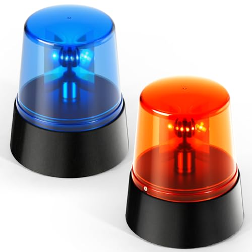GAGIRA 1 Set Red & Blue Rotating Strobe Light Battery Operated 360 Degree Rotating Light Disco Bar Party Decorative Light