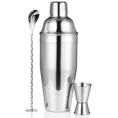 Etens - Etens Cocktail Shaker Set | Bar Set Shaker Cocktail Kit w/ 24oz Martini Shaker, Measure Jigger, Mixing Spoon | Perfect Drink Mixer for Home Bartender - Mixology Bartending Tool Accessories