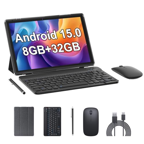 BYANDBY Android 14, 2 in 1 Tablet with Keyboard, 10...