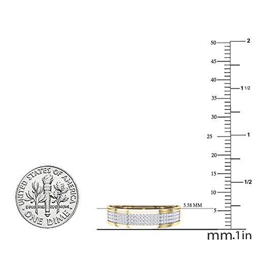 Dazzlingrock Collection 0.25 Carat (ctw) Round White Diamond Men's Hip Hop Anniversary Wedding Band 1/4 CT, 10K Gold, White Diamond, Yellow Gold, white-gold - Image 6