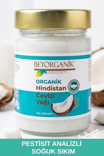 Organik Hindistan Cevizi Yağı, Soğuk Sıkım, Katkısız, 300 ml
