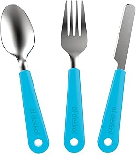 New Soda Camping Utensils Set with Case, Portable Backpacking Utensil Flatware Set, 3pc
