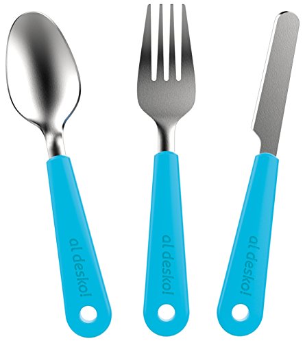 New Soda Camping Utensils Set with Case, Portable Backpacking Utensil Flatware Set, 3pc