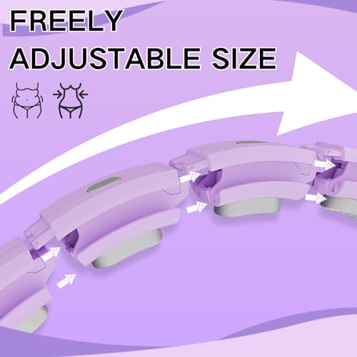 Infinity Hoop Smart Silent Weighted for Adults - Adjustable 30-50 Inch Exercise Hoop for Women's Weight Loss & Workout - Detachable Fitness Ring with Massage Balls, Belly Fat Burner Equipment (Purple) - Thumbnail 5