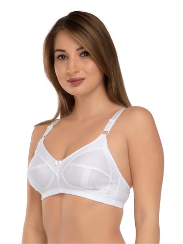 Image of DAISY DEE Women's Cotton Brassiere Non-Padded Wirefree Seamed Full Coverage Comfort-fit Cut and Sew, with Broader Band Regular /Dress /Saree Bra - NSHPU