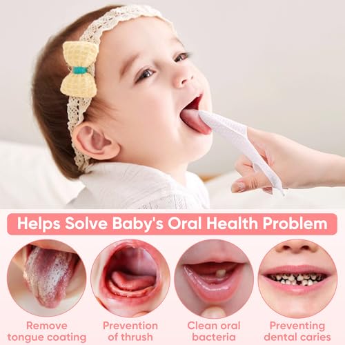 Image of EASICUTI 40Pcs Baby Finger Toothbrush, Dry Wipes Baby Toothbrush