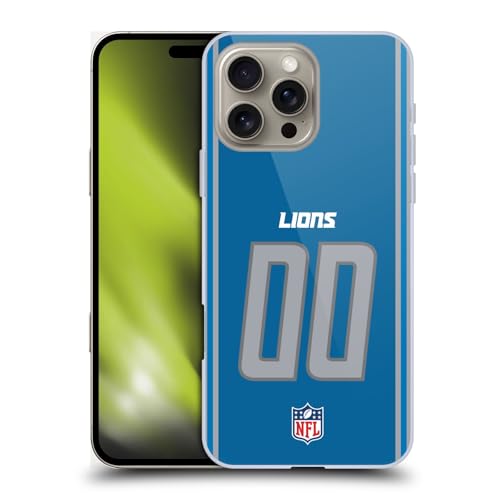 Coque Detroit Lions iPhone 16 Pro personnalisable avec numéro NFL par Head Case Designs
