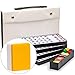 Yellow Mountain Imports Giapponese Riichi Mahjong Set – Bianco e Giallo Grandi Dimensioni Piastrelle e Custodia in Vinile – Con Piastrelle Est Wind Tile, Set di Bastoni Scommesse e Dadi