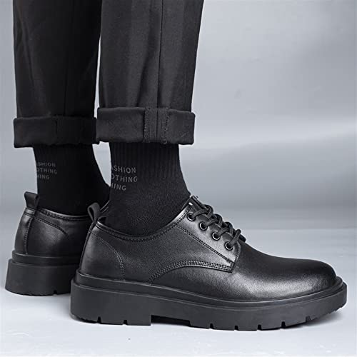 Formal Shoes for Men Lace Up Derby Shoes PU Leather Round Toe Block Heel Resistant Non Slip Business2