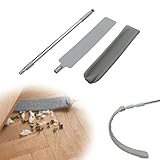 Retractable Gap Dust Cleaner with Reusable Dusting Cloths, Bendable Flexible Duster with Extension Pole, Wet & Dry Sweeper Stick Dusters for Gap Cleaning Under Furniture (Grey)