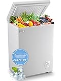 Chest Freezers Compact Mini Deep Freezer WANAI 3.5 Cu.Ft Free-standing Top Door Room Dorm Office Gar