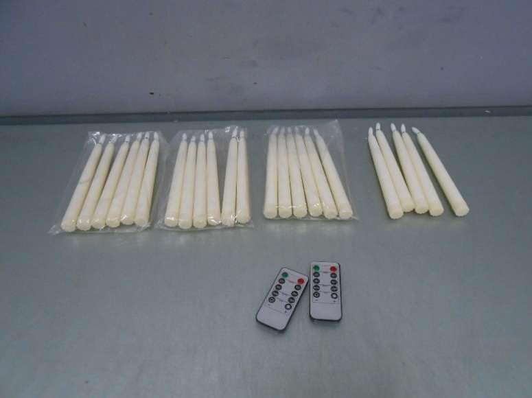Image of Tuanse 24 Pack Flameless Flicker Taper Candles Bulk with Remote and Timer, Battery Operated LED Warm White Taper Candles Light for Home Wedding Decoration Gifts(White,8 Inch)