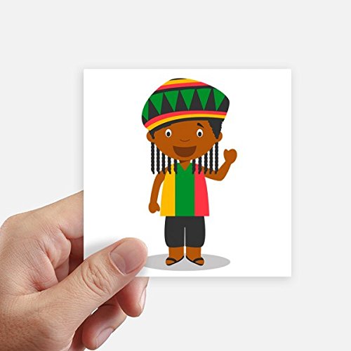 Autocollant carré Jamaïque contre les rayures de valise et PC