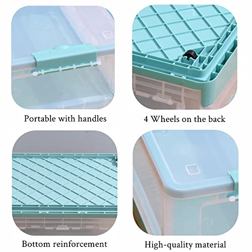 Oemvalaty 52 Qt. Large Storage Bins With Lids,Stackable Foldable Plastic Storage Boxes With Buckles And Handles,Large Capacity Containers For Organizing(Blue 2 Pc) #TOP4