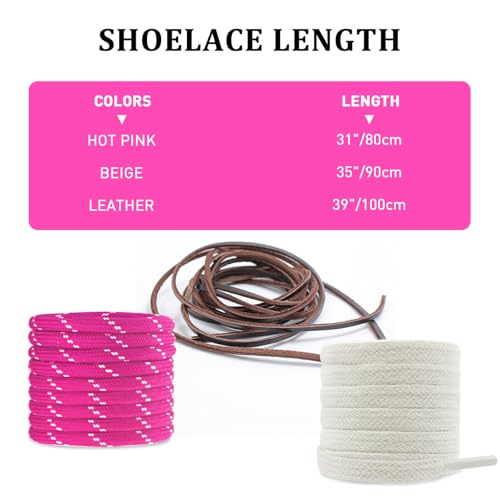 Mixed Color Round Shoe Laces for Sneaker, Flat Leather Shoelaces Replacement Laces kit4