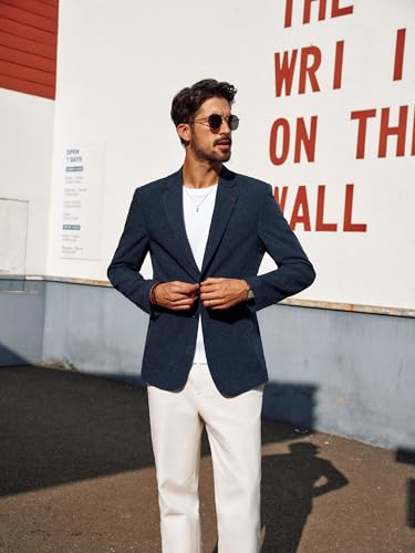 PJ PAUL JONES Mens Blazer Casual Linen Sport Coat Two Button Lightweight Suit Blazer Jackets2