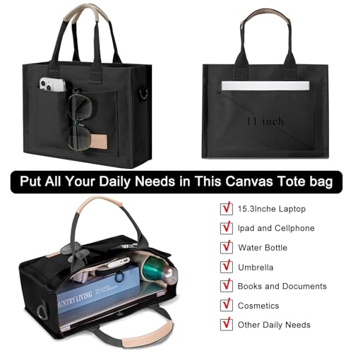 Tote Bags for Women Canvas Tote Purse Crossbody with Pockets Top Handle Shoulder Satchel Bag for Women4