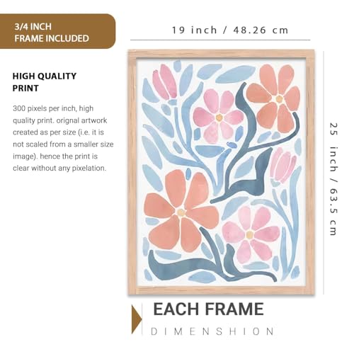 Image of kotart Painting Boho Wall Art Home Decoration Paintings With Frame For Living Room Bed Room Hotel Wall Decor Digital Reprint Set of 3 (19X25 inch)