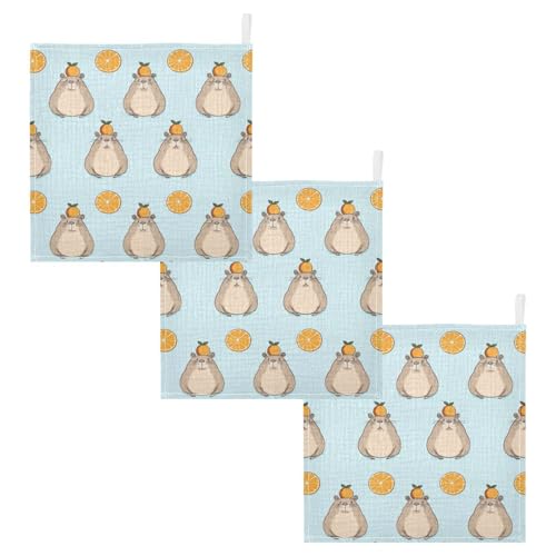 vvfelixl Simple Water Rat with Orange Baby Burp Cloths Baby Muslin Washcloths for Boys Girls Cotton Babys Face Towel for Newborn Infants Soft and Absorbent 11.8 X 11.8 in, 5 Pack2