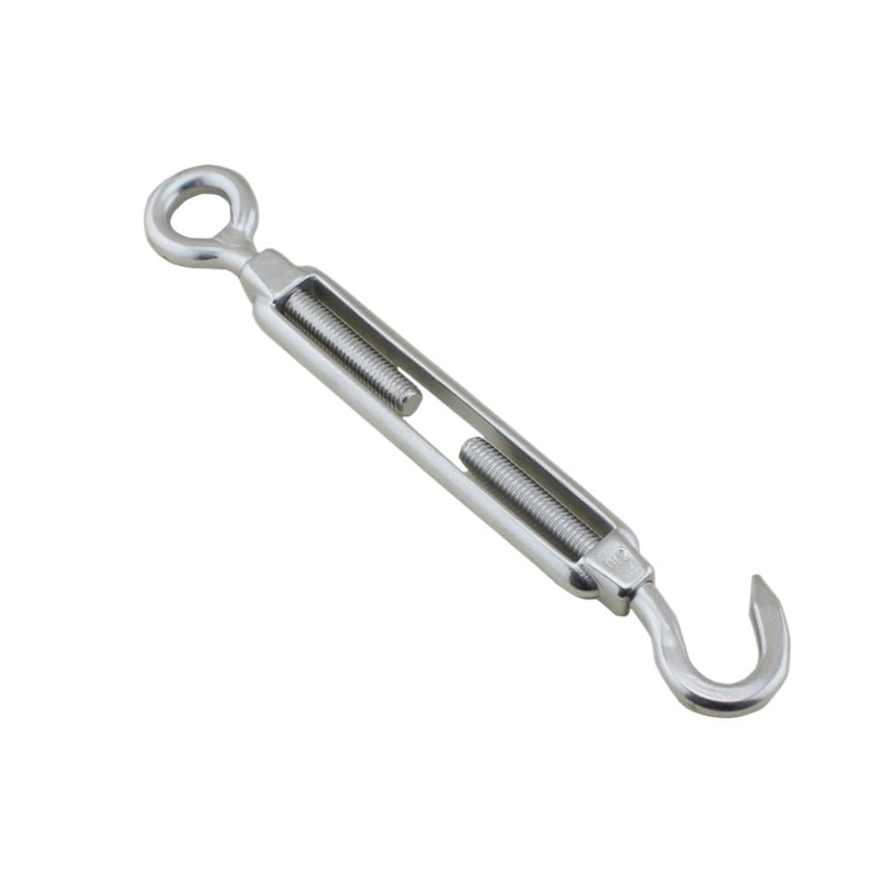 YDHSIKK Turnbuckle Wire Tensioner, 304 Stainless Steel Hook and Eye Turnbuckle Wire Rope Tension(M6)