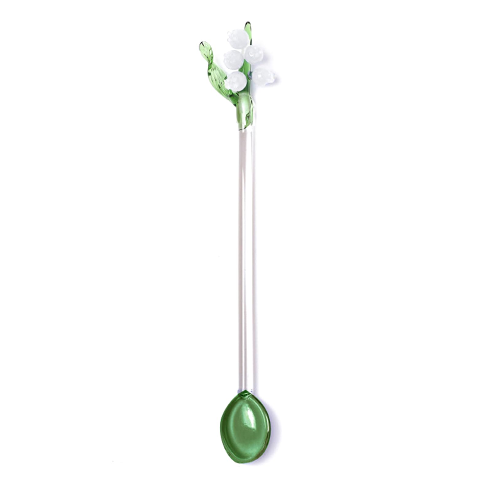 Tsophreniq Tableware Dessert Spoon Dessert Utensils Coffee Mixing for Stirring Bells Orchids Flower Rod Bells Orchids Rod