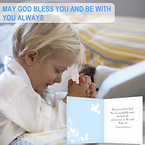 Baptism Gifts For Boys, Baby Boy Christening Gifts, Baby Gift Newborn, Easter Gift Set, Includes 9" Praying Bunny, Prayer Book, Picture Frame, Cross, Greeting Card In Keepsake Box - Blue #TOP7
