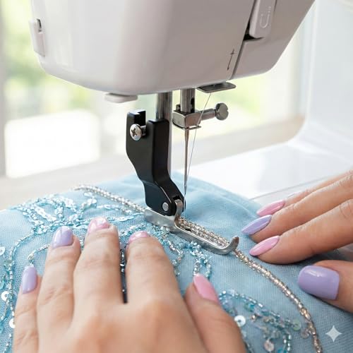 2 piezas pie prensatelas para máquina de coser con cuentas miniatura 5
