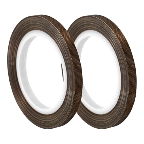 Homoyoyo Cinta de Alta Temperatura de Ptfe para Selladora al Vacío, Aislante Térmica Resistente al Desgaste, Grosor 0,13 Mm, Ancho 5 Mm, Longitud 10 M, 2 Unidades para Uso Industrial