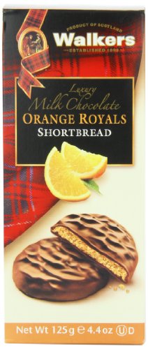 Walkers Shortbread Milk Chocolate, Orange Royals, 4.4-Ounce (Pack of 4)