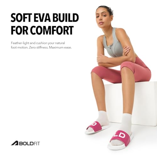 Image of Boldfit Sliders for Woman, Premium PU Strap Women Slippers with Cushioned EVA Footbed Women Slides, Anti-Slip Outsole & Lightweight Support for Everyday Comfort Flip Flops for Woman