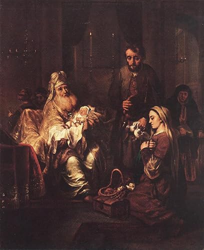 Tableaux Toile Présentation au Temple Gerbrand Van Den Eeckhout Déco d'Art Murale 60x90cm
