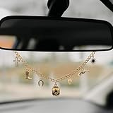 Cute Western Country Car Rear View Mirror Hanging Accessories for Women Cowgirl Gold...