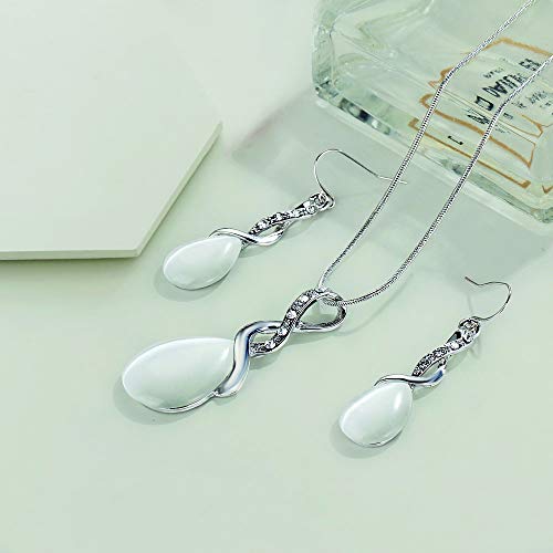 Ranikeer Bijoux Parure Femme Collier et Boucles d’Oreilles, Ensemble de Bijoux Fantaisie, Coffret Cadeau pour Femme Fille pour Noël Anniversaire la Saint-Valentin et Fêtes – Image 5