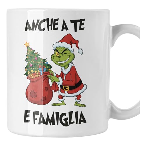 bubbleshirt Tazza Natale Anche a te e famiglia – Mug Natalizia Divertente con Grinch