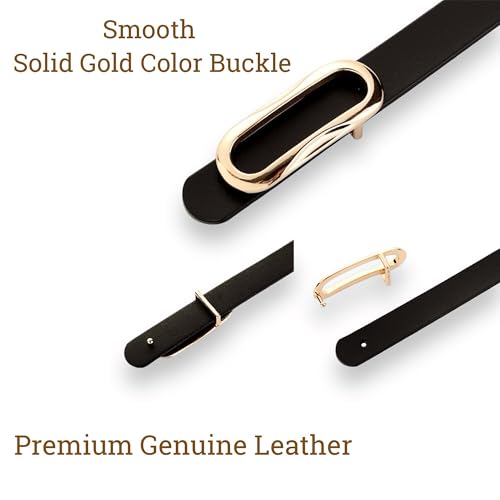 Women's Leather Belts Durable Waist Belt Oval Solid Gold Buckle Width 0.80" Waistband For Pants, Jeans4