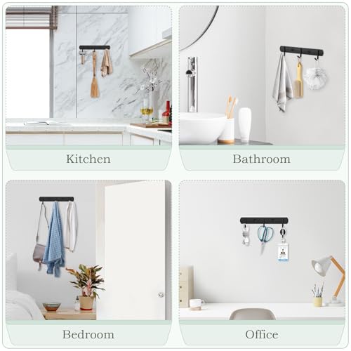Homebros Key Holder Wall Mount, Small Metal Key Hanger With 3 Key Hooks Self Adhesive Key Chain Holder Key Rack For Entryway Hallway Doorway Camper 2 Installation Methods thumb #6