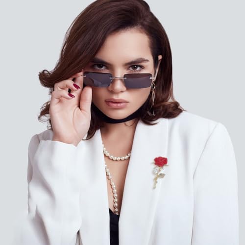 Image of 6Pcs 3 Styles Red Rhinestone Flower Brooch Crystal Pearl Badge Pin Alloy Rose Flower Weddings Brooch Pins Small for Women To Birthday Party Clothing Jewelry Accessories Gifts