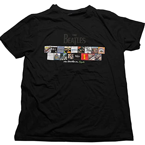 Rock Off The Beatles Albums on Apple Officiel T-Shirt Hommes Unisexe - Les Beatles, Paul McCartney, John Lennon, RIngo Starr, George Harrison Rock Off The Beatles Albums on Apple Officiel T-Shirt Hommes Unisexe