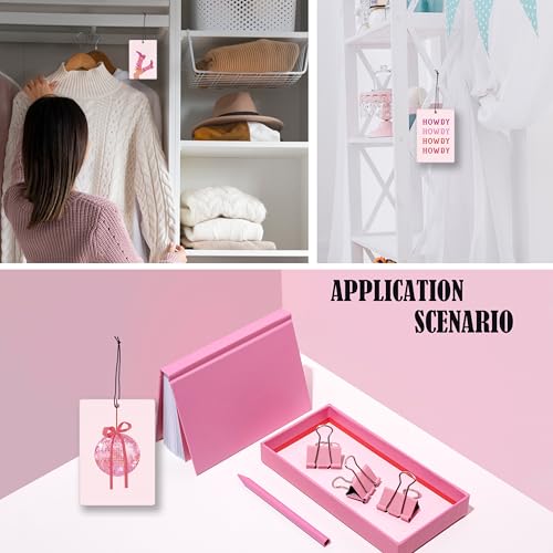 Image of Cute Pink Western Lavender Car Air Freshener, Coquette Pink Bow Disco Ball Cowgirl Boots Hanging Air Freshener 4 Pcs for Cars Closet Drawer Books, Car Accessories Mirror Decor for Women