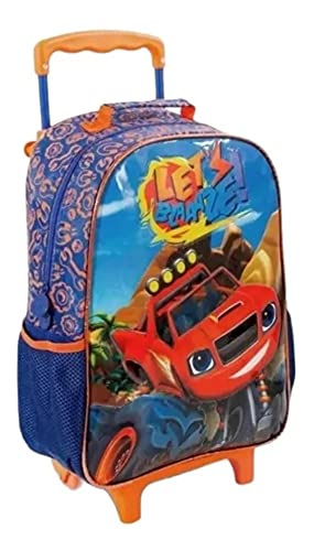 Mochila Infantil Escolar Carro Blaze Rodinhas G + Lancheira