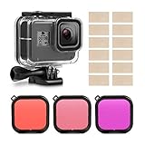 Kupton Housing Case Filter Kit for GoPro Hero 8 Black, Waterproof Case Diving Protective Housing Case + 3 Pack Filter + Anti-Fog Inserts + Bracket Accessories