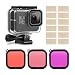 Kupton Housing Case Filter Kit for GoPro Hero 8 Black, Waterproof Case Diving Protective Housing Case + 3 Pack Filter + Anti-Fog Inserts + Bracket Accessories