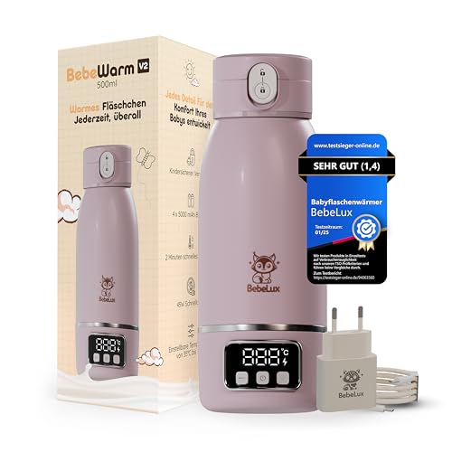 BEBELUX® Babyflaschenwärmer V2 – Elektrischer Babymilchwärmer für unterwegs | 36W USB-C Schnellladen | BPA-frei | Perfekte Temperaturregelung | Keimfrei & Auslaufsicher |Langanhaltender Akku (Pink) BEBELUX® Babyflaschenwärmer V2 – Elektrischer Babymilchwärmer für unterwegs | 36W USB-C Schnellladen | BPA-frei | Perfekte Temperaturregelung | Keimfrei & Auslaufsicher |Langanhaltender Akku (Pink)