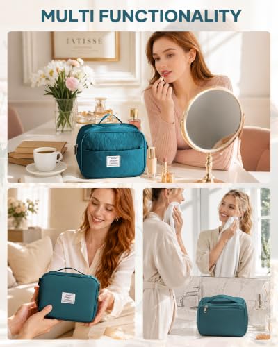 Image of Gym Bag Womens Mens with Shoes Compartment Travel Duffel Bag for Women for Plane Sport Gym Tote Bags Swimming Yoga Weekend Overnight Carry on Bag Hospital Holdalls 4Pcs Set Peacock Blue