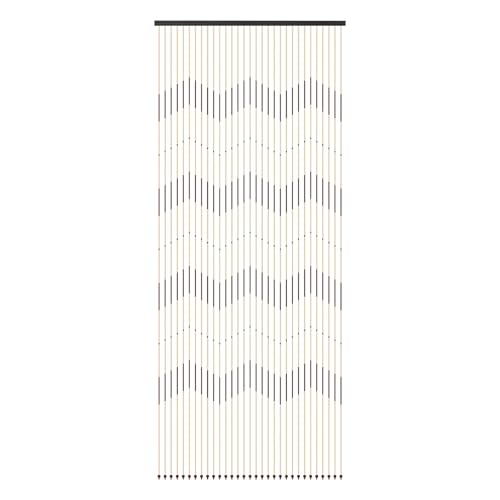 Rideau De Porte Bambou Anti Mouche 90X220 Cm, Rideau Perle Bois 31 Brins, Rideau Moustiquaire Exterieur Pour Porte Entrée, Balcon, Cuisine, Marron