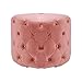 LXTIN Tabouret Rond en Velours boutonné Profond Repose-Pieds Multifonctionnel Chaise Fin de lit Tabouret Enfants Jouet Poitrine Tabouret de traite Pieds (50 * 50 * 38, Rose)